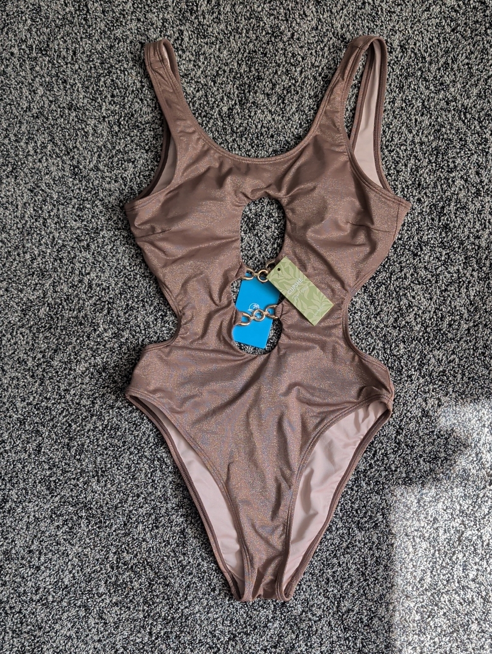 Women's Shimmery Brown Cutout One-Piece Cupshe Swimsuit